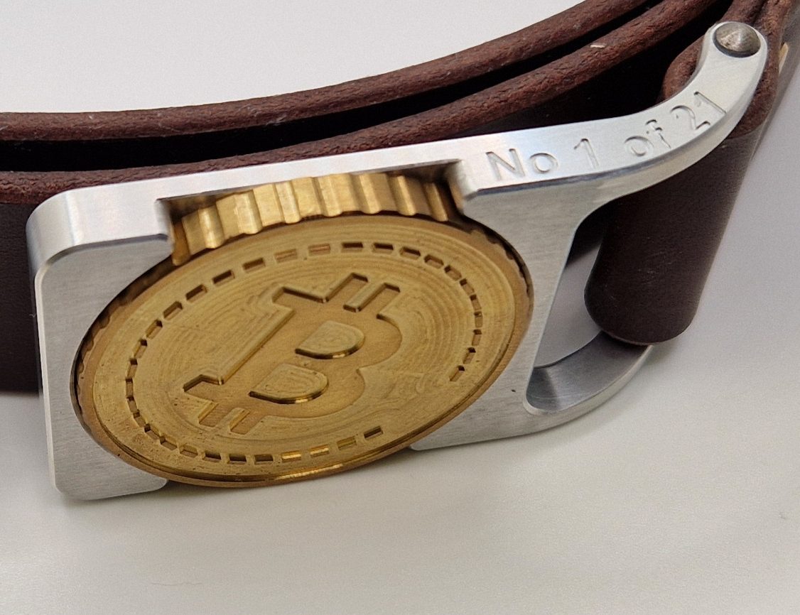 BTC buckle, Bitcoin Gürtelschnalle